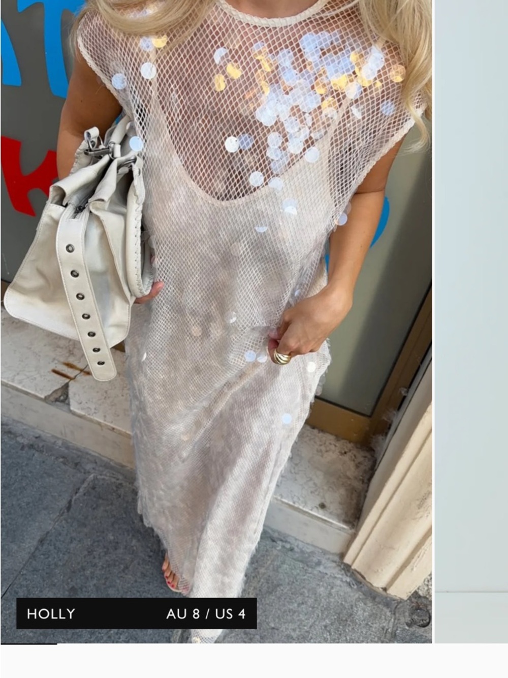 VRG GRL ASTRID SEQUIN MAXI DRESS CREAM
